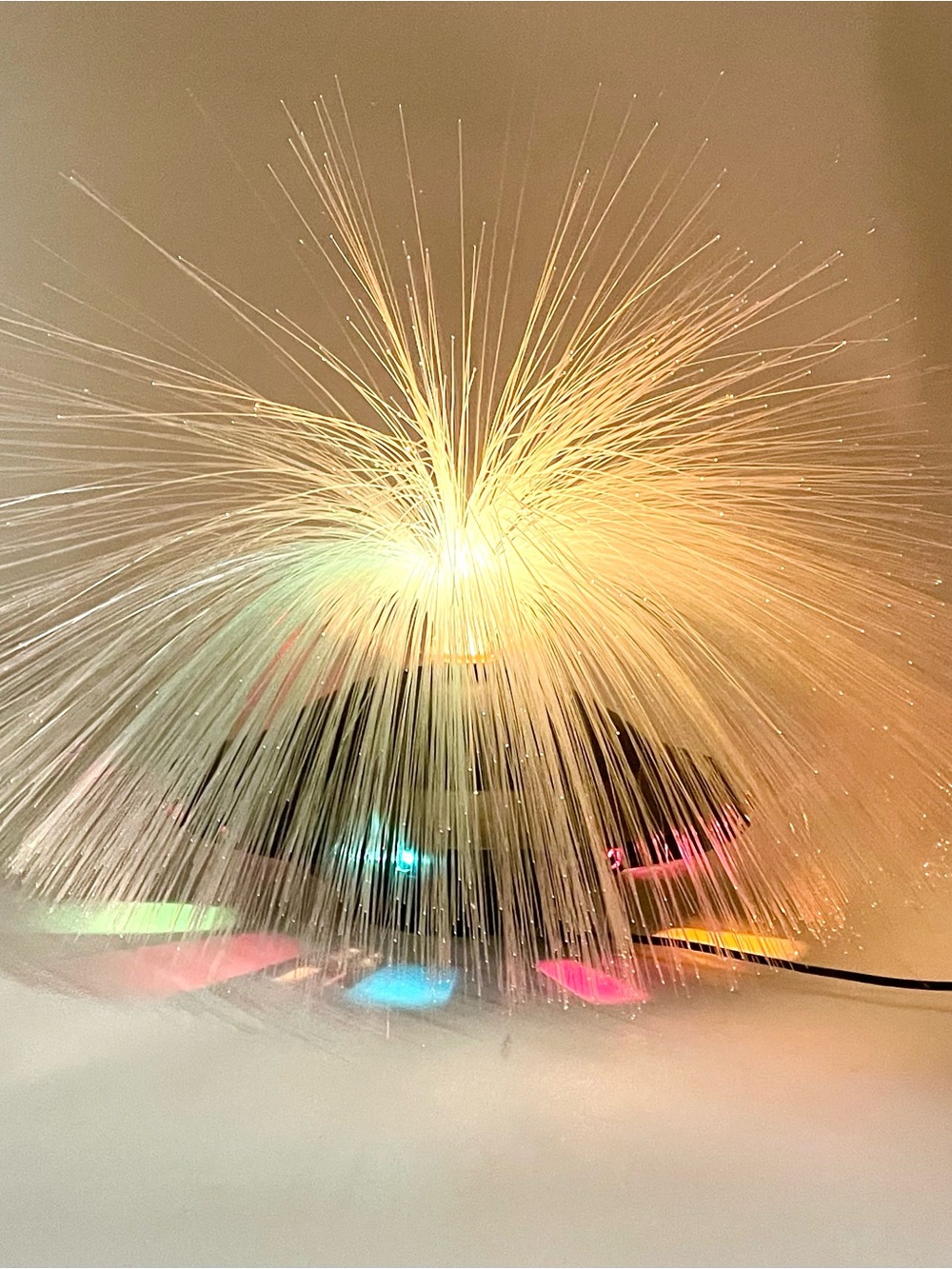 Vintage UFO Fiber Optic Lamp Color Changing Light Motion Space Age 90s Y2K WORKS